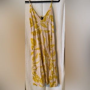 Wild Fable Pink & Yellow Print Midi Slip Dress